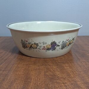 Vtg Royal Doulton Harvest Garland 9.5 In Stoneware Serving Bowl Fruit England